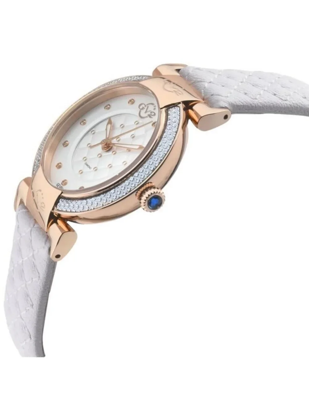 NWT Gv2 By Gevril Berletta Quartz Diamond White Dial Ladies Watch